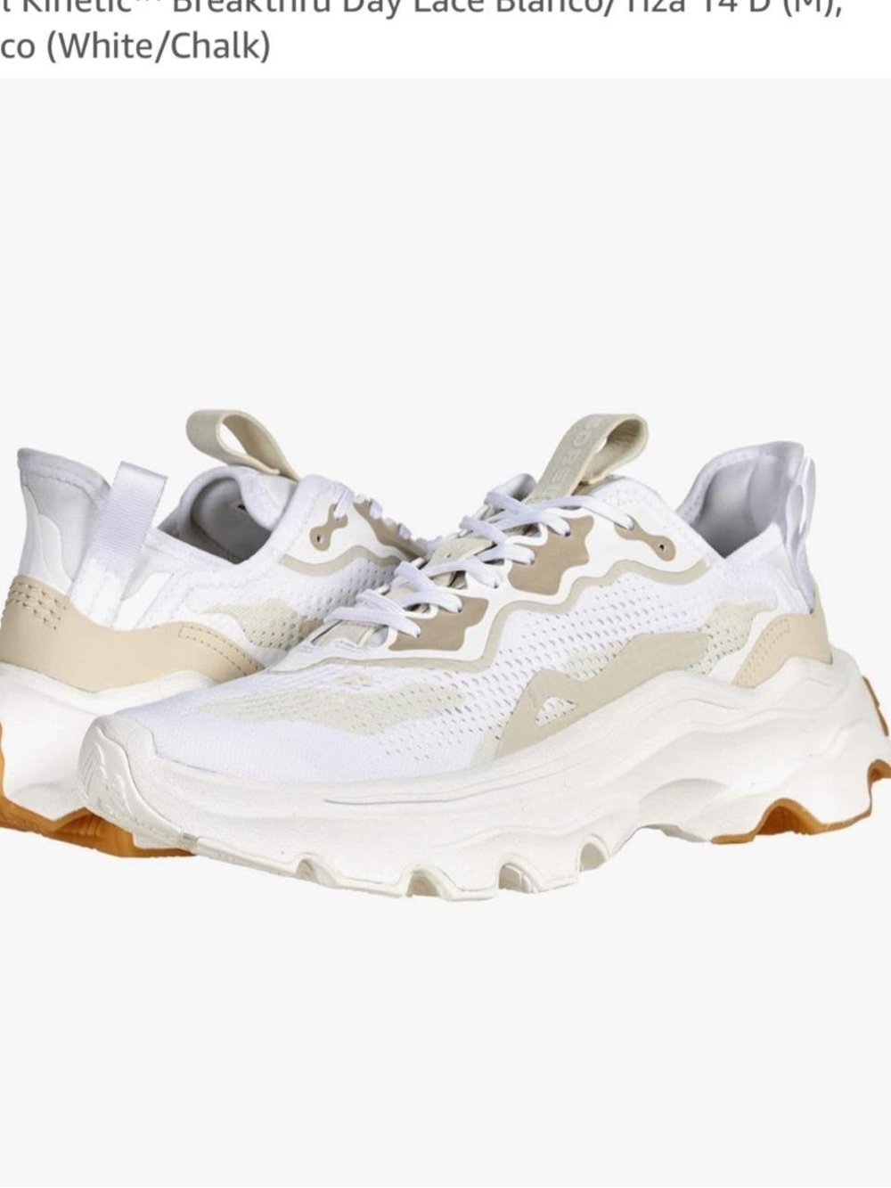 Sorel white Kinetic Breakthru Day Lace trainers sz US 9 women / in good conditio